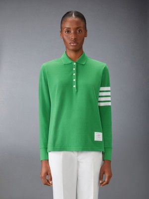 Thom Browne 4-Bar long-sleeved レディース ポロシャツ 緑 | AGX16U19522