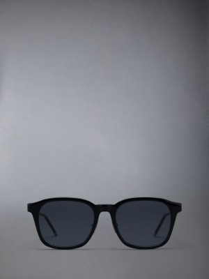 Thom Browne Acetate Rectangular レディース サングラス 黒 | GRP29M77693
