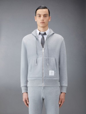 Thom Browne Classic Loopback Full Zip メンズ パーカー グレー | CXU52V25802