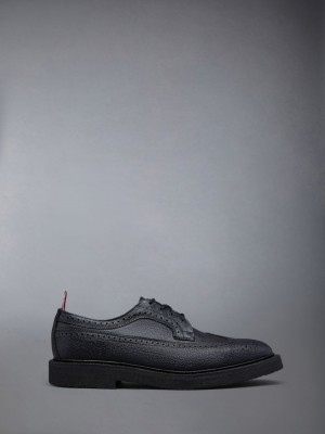 Thom Browne Crepe Sole Longwing メンズ ブローグシューズ 黒 | QSP56L69056