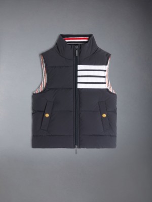 Thom Browne Downfilled Ripstop 4-Bar ガール ベスト 青 | FJV46K07387
