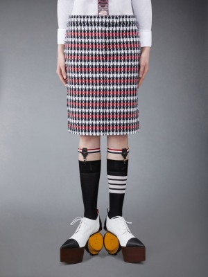 Thom Browne GROSGRAIN TWEED LOW WAIST レディース スカート 赤 | FQW25J28277