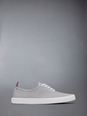 Thom Browne Grey Cotton Canvas Heritage メンズ スニーカー グレー | TTI55F28726