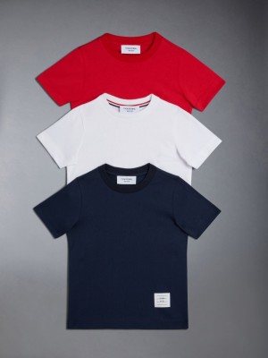 Thom Browne JERSEY STRIPED ガール Tシャツ 青 | FEY69N11204