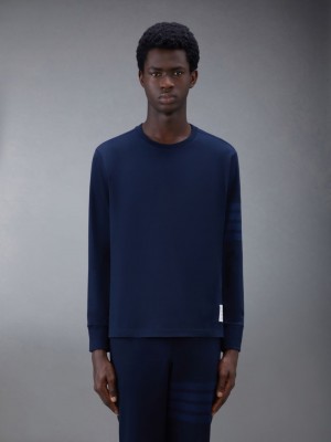 Thom Browne Jersey 4-Bar Long Sleeve Rugby メンズ Tシャツ 青 | OAC49O64253