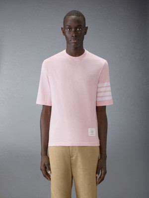 Thom Browne Jersey 4-Bar Short Sleeve メンズ Tシャツ ピンク | CHS53O52965