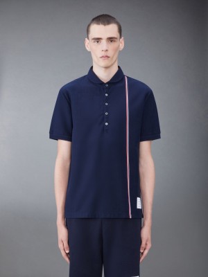 Thom Browne Jersey Short Sleeve Collection メンズ ポロシャツ 青 | SZW13L37161
