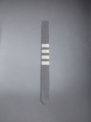 Thom Browne Medium Plain Weave 4-Bar メンズ ネクタイ グレー | CQB06J65094