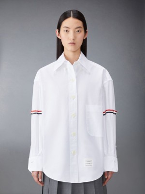 Thom Browne Oxford Armband Supersized レディース シャツ 白 | KVX10X12879