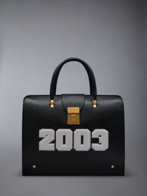 Thom Browne PEBBLE GRAIN LEATHER 2003 MR. レディース ダッフルバッグ 黒 | WPQ89P24873