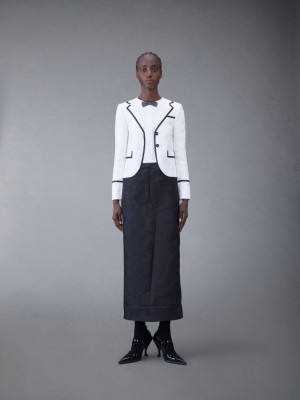 Thom Browne Paisley Scuba Trompe L'oeil Classic Tuxedo レディース ワンピース 白 | BET02O86739