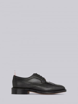 Thom Browne Pebbled Calfskin Mix Longwing メンズ ブローグシューズ 黒 | FFZ30Z39658