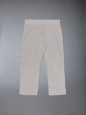 Thom Browne Seersucker Classic ボーイ パンツ グレー | NDB71J47020