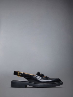 Thom Browne Spazzolato Slingback Penny レディース ローファー 黒 | KTT40D02646