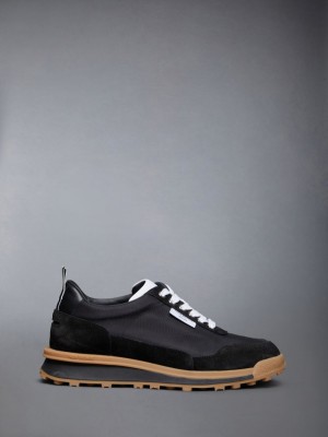 Thom Browne Tech Nylon Alumni レディース スニーカー 黒 | ELN33O40695
