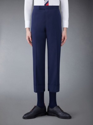 Thom Browne Typewriter Cloth Classic Backstrap メンズ パンツ 青 | EBW76B04872