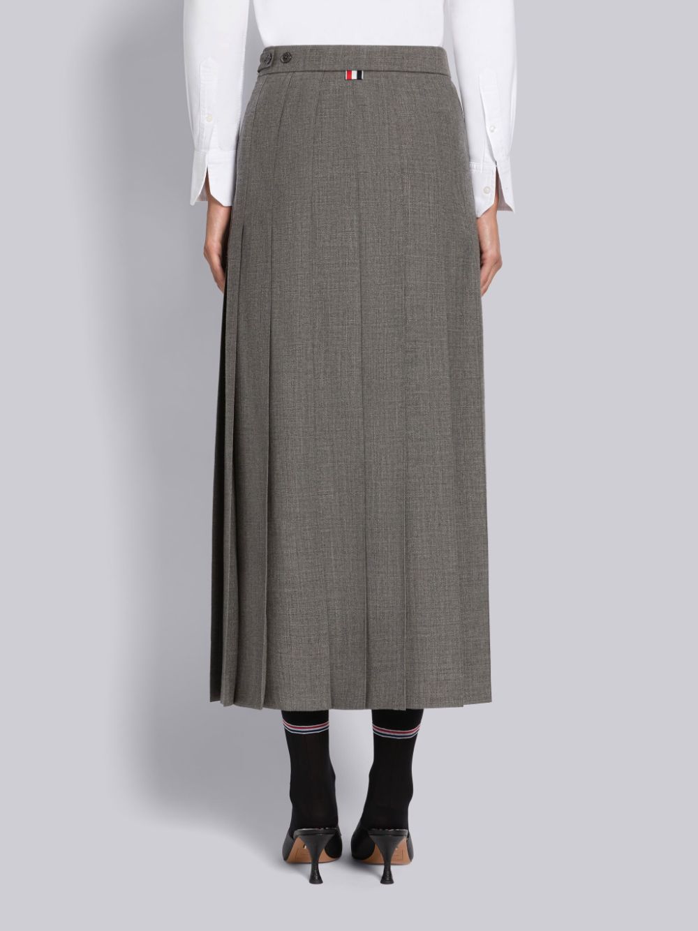 Thom Browne 2-Ply Fresco Pleated Straight レディース スカート グレー | ZFN96J09520