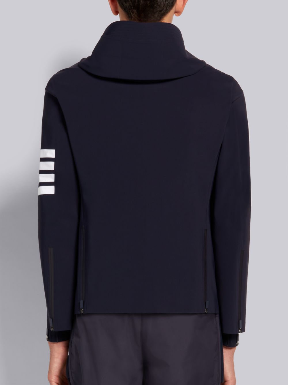 Thom Browne 4-Bar Stripe Hooded Compression Sport メンズ ジャケット ネイビー | LZL86P25190