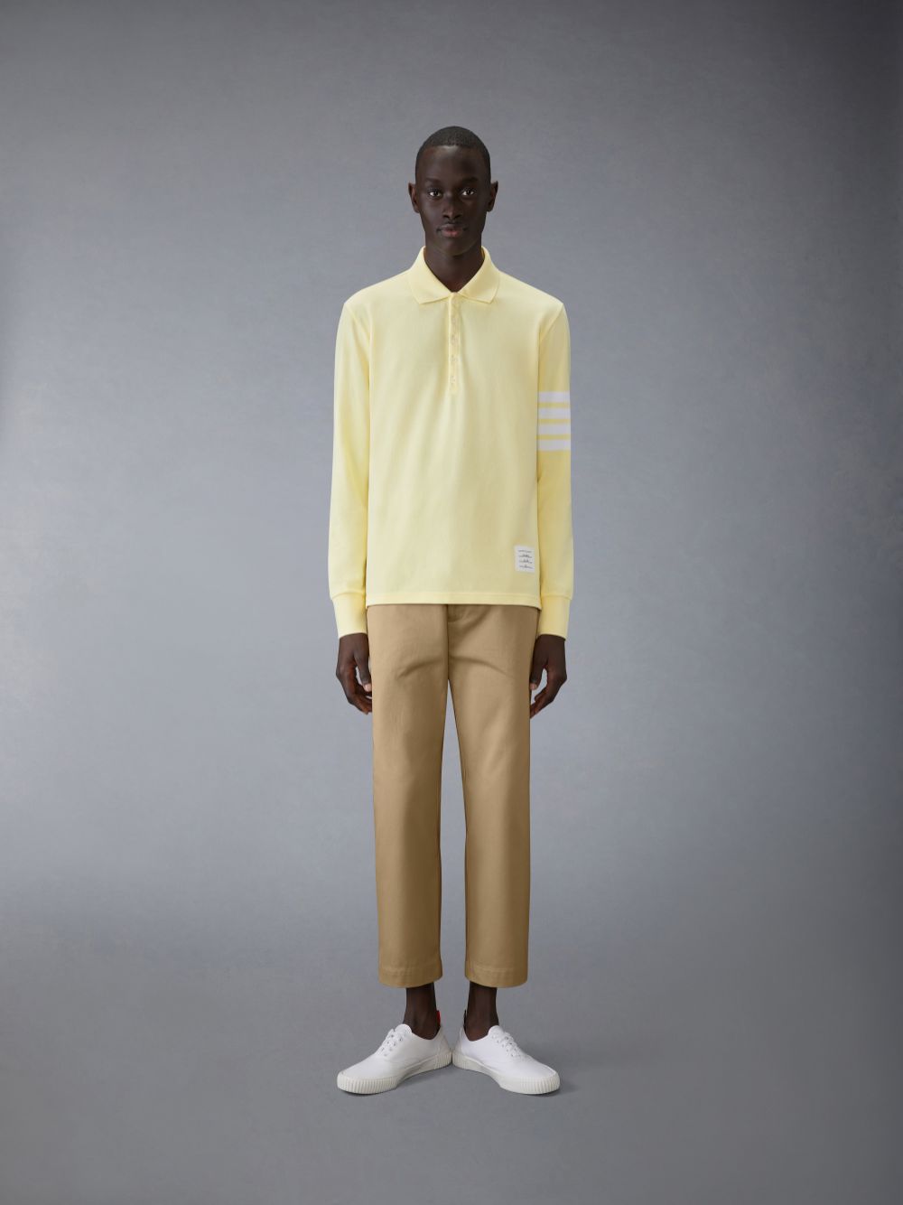 Thom Browne 4-Bar long-sleeve メンズ ポロシャツ 黄色 | NPI67H88063