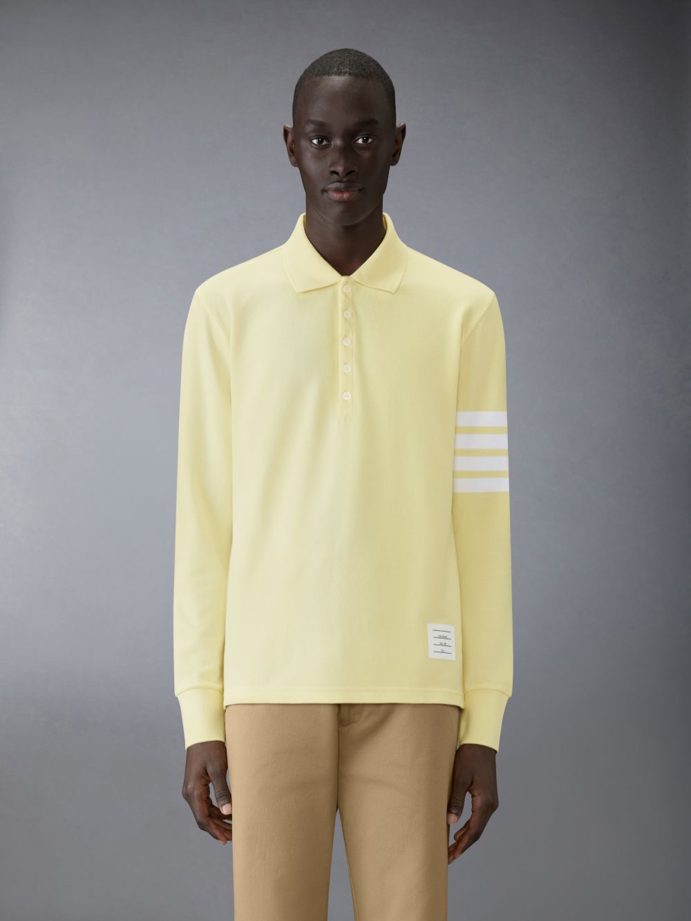 Thom Browne 4-Bar long-sleeve メンズ ポロシャツ 黄色 | NPI67H88063