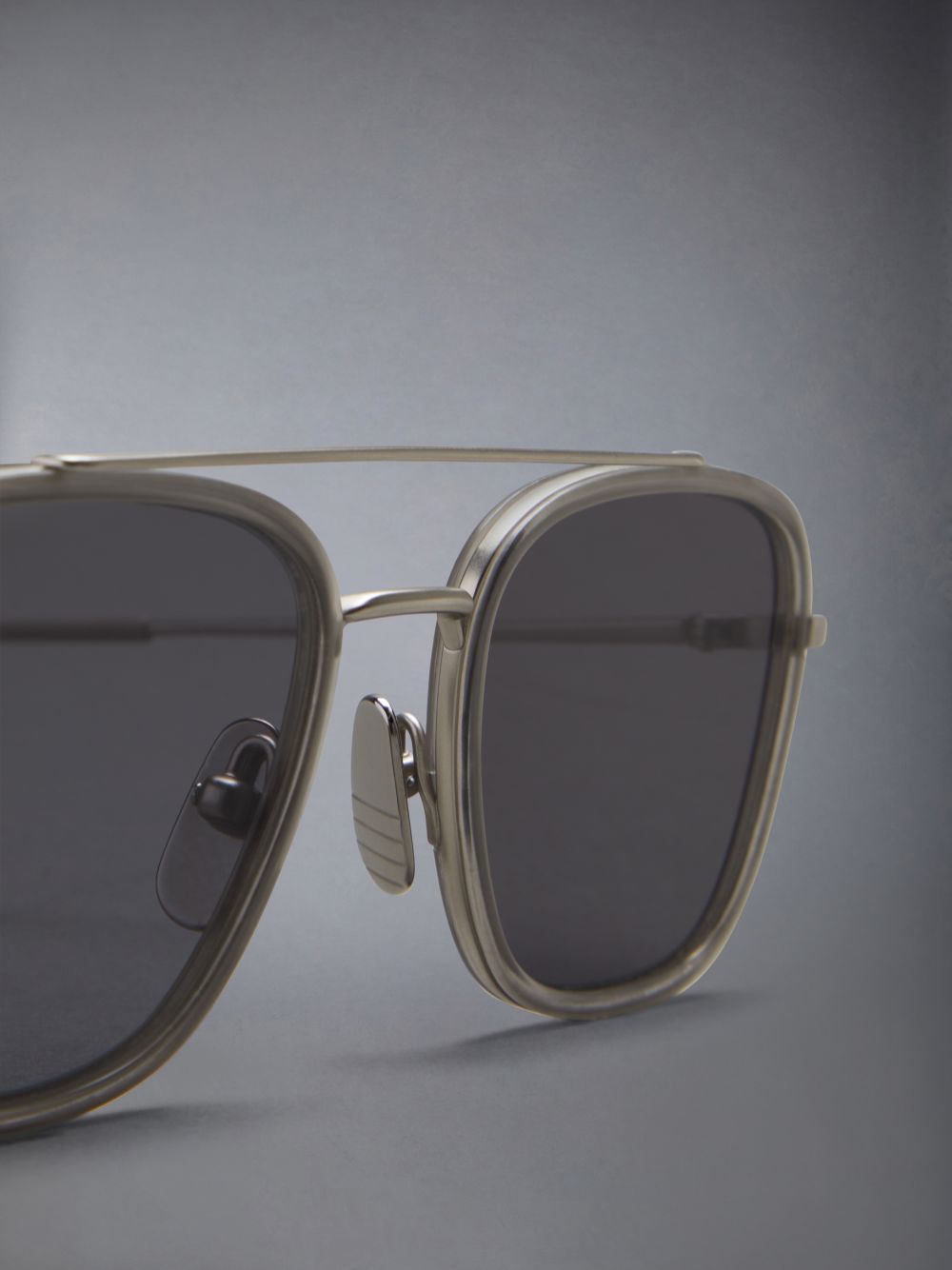 Thom Browne Acetate And Titanium Rectangular Aviator レディース サングラス グレー | OTJ68Q36397
