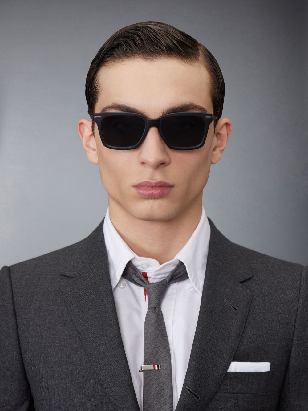 Thom Browne Acetate And Titanium Rectangular レディース サングラス 黒 | NKQ25K03128