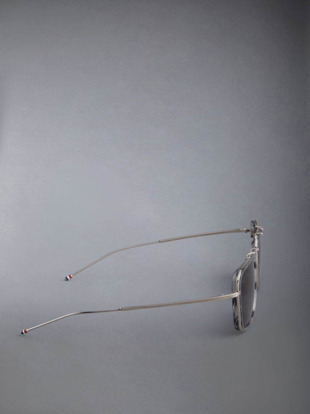 Thom Browne Acetate And Titanium Rectangular Aviator メンズ サングラス グレー | SLD27U23539