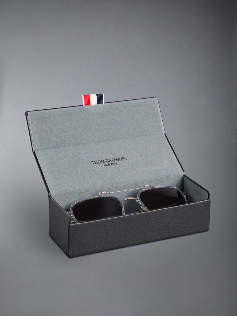 Thom Browne Acetate And Titanium Rectangular Aviator メンズ サングラス グレー | SLD27U23539