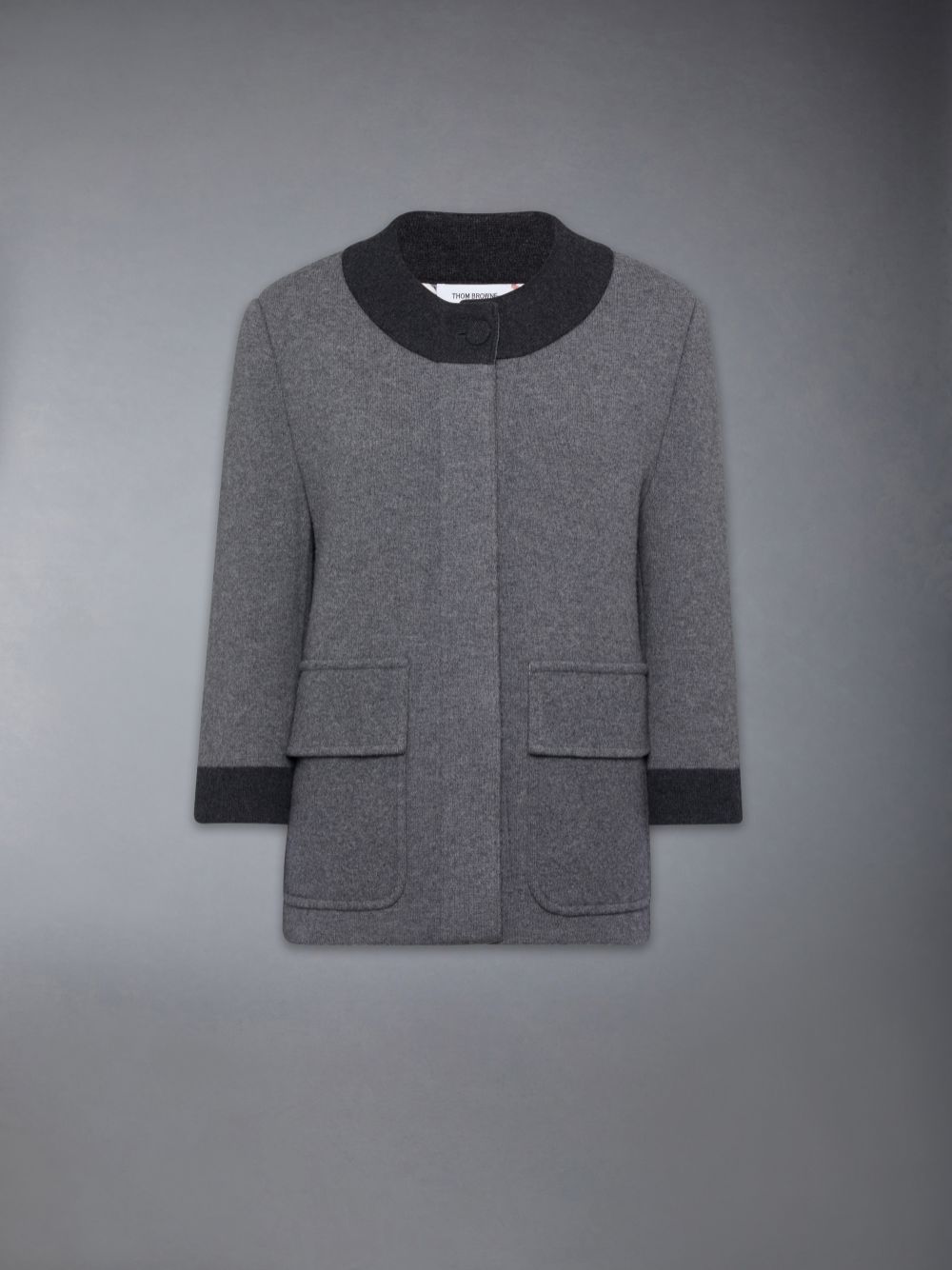 Thom Browne Boiled Merino Wool Double Face Stitch レディース カーディガン グレー | PHU13N14784