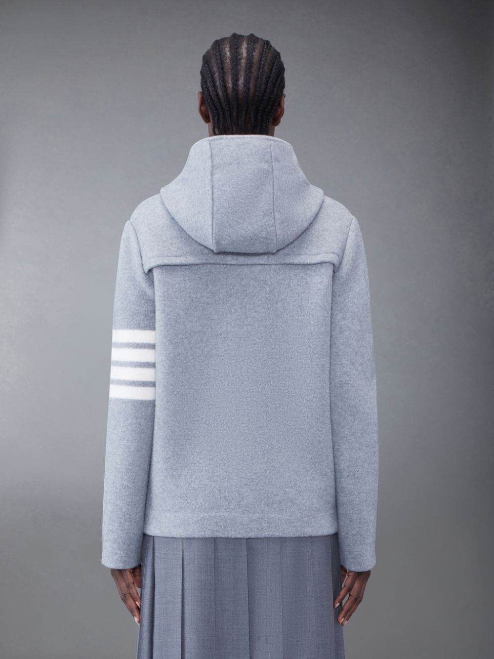 Thom Browne Boiled Wool 4-Bar Hooded Duffle レディース ジャケット グレー | QNW51T64781