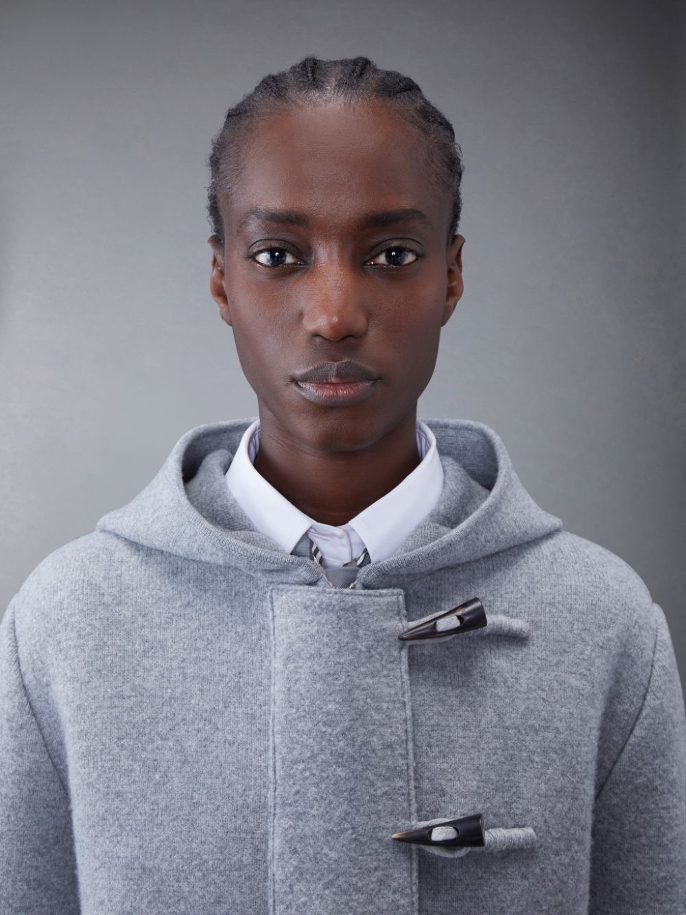 Thom Browne Boiled Wool 4-Bar Hooded Duffle レディース ジャケット グレー | QNW51T64781