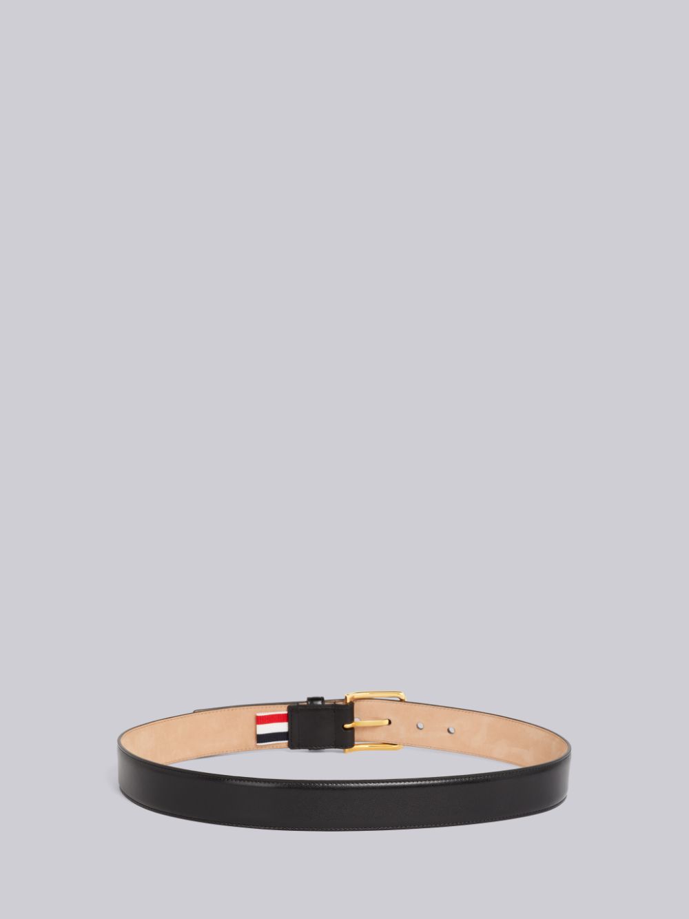 Thom Browne Box Calf Enamel Stripe Corner Classic メンズ ベルト 黒 | PYK35C99736