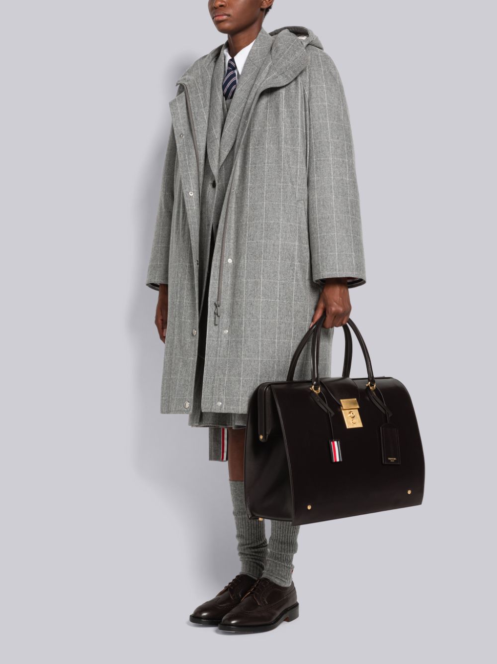 Thom Browne Box Calf Leather Mr. メンズ サッチェルバッグ ブラウン | FIG15G96344