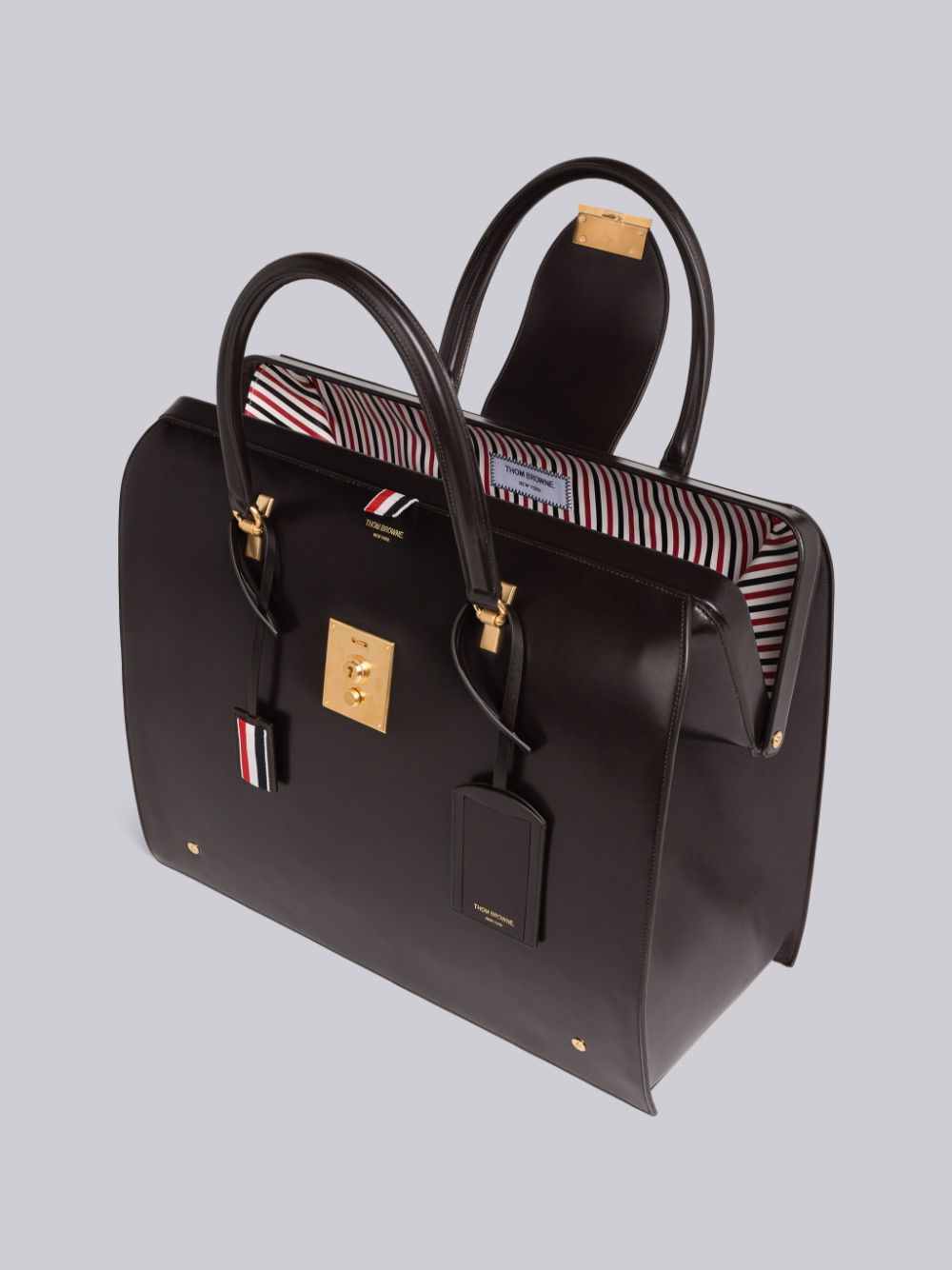 Thom Browne Box Calf Leather Mr. レディース ダッフルバッグ ブラウン | NVA53K48209
