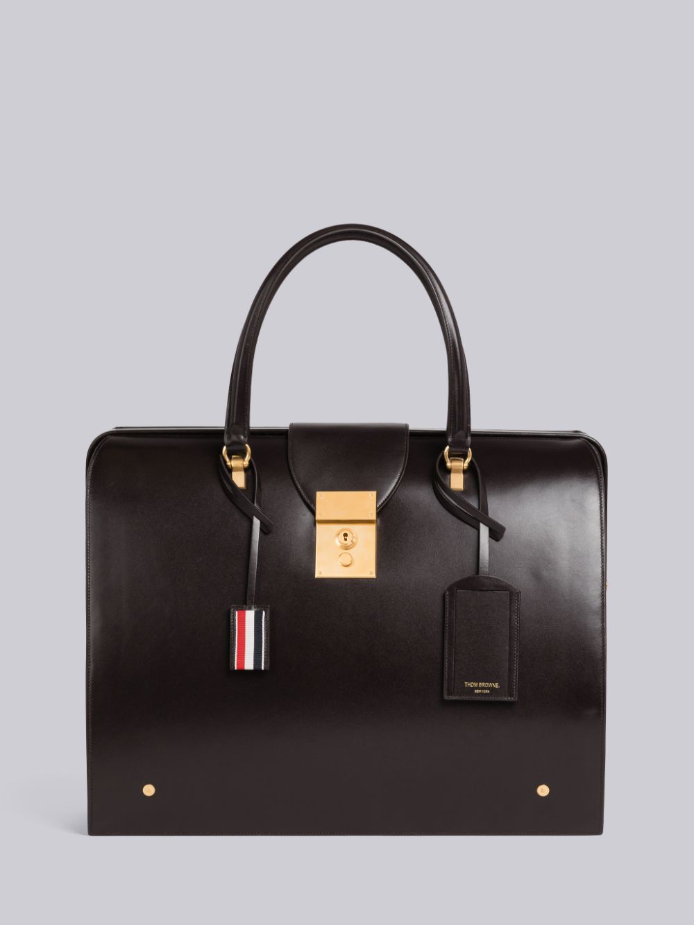Thom Browne Box Calf Leather Mr. レディース ダッフルバッグ ブラウン | NVA53K48209