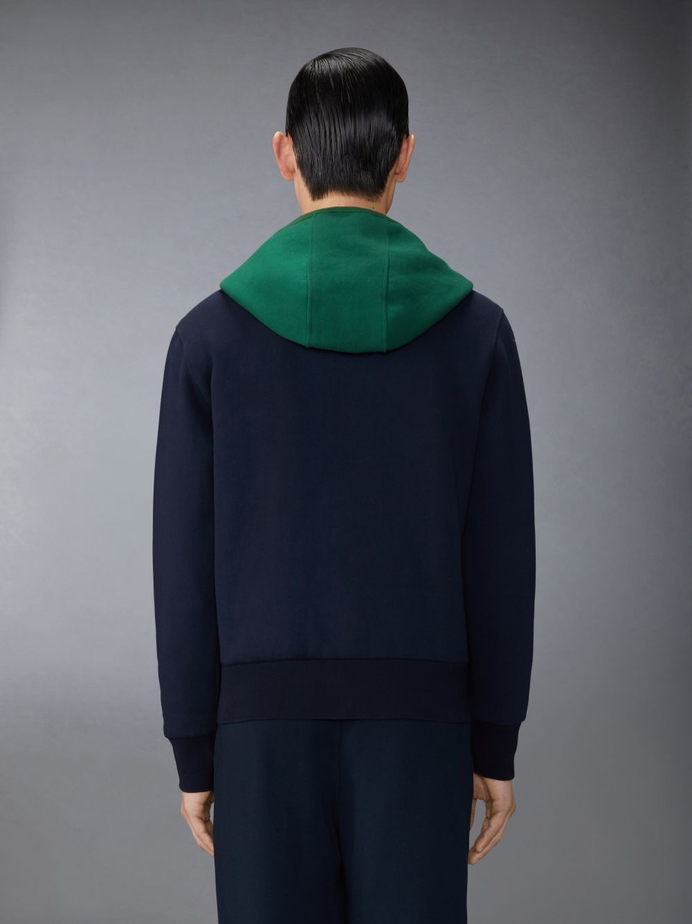 Thom Browne Brushed Color Blocked Hoodie メンズ プルオーバー 青 | BTP47E75876