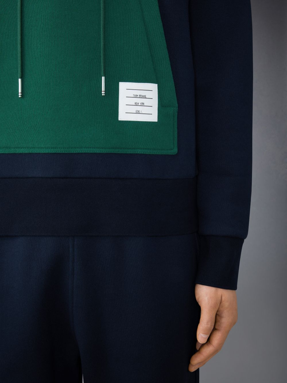 Thom Browne Brushed Color Blocked Hoodie メンズ プルオーバー 青 | BTP47E75876