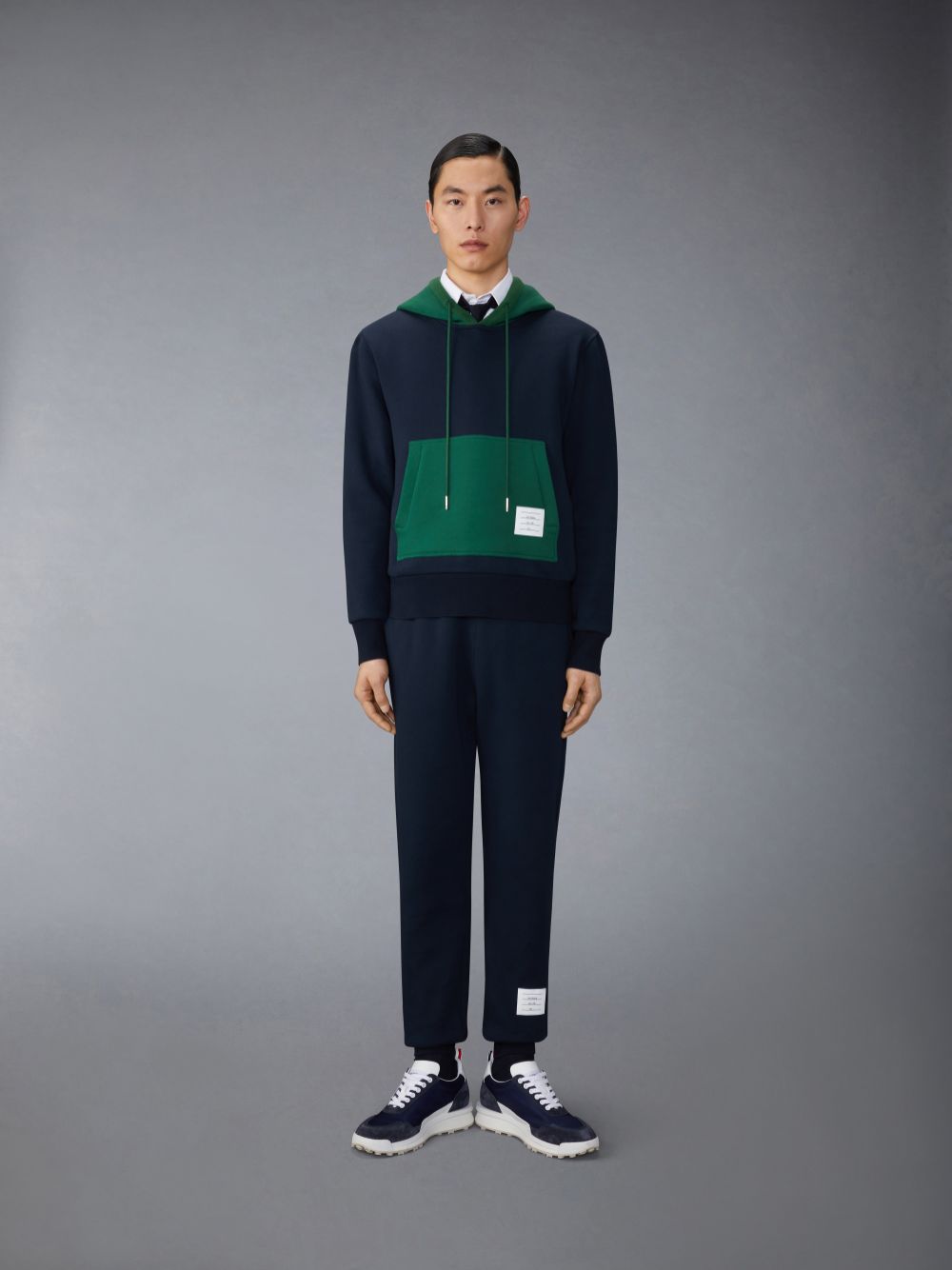 Thom Browne Brushed Color Blocked メンズ スウェットパンツ 青 | KZY95I40173