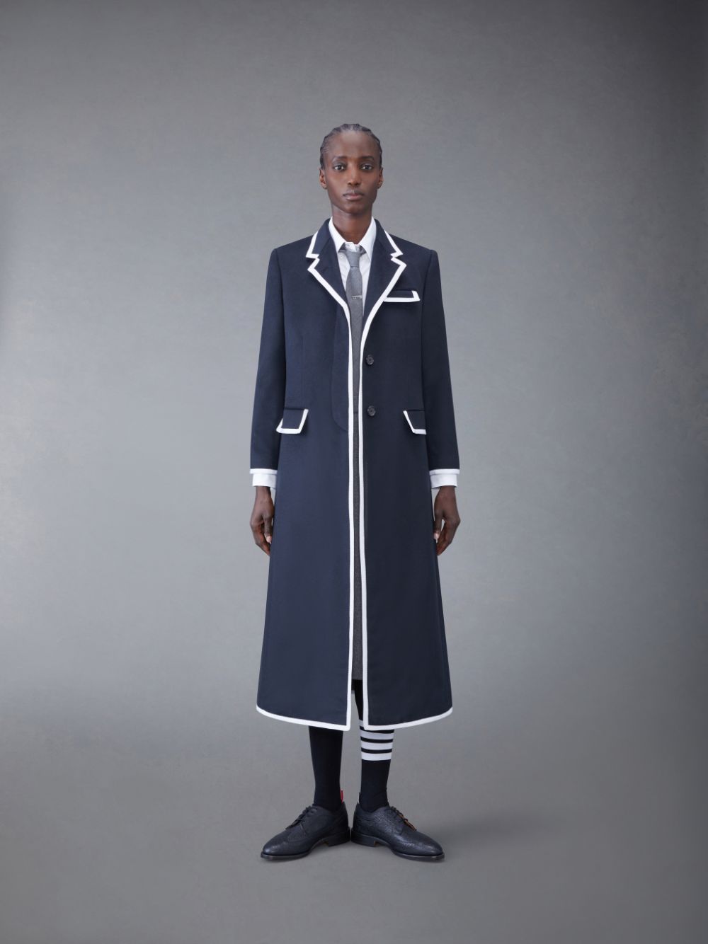 Thom Browne CASHMERE 2003 HIGH ARMHOLE CHESTERFIELD レディース コート 青 | PTC88O65946
