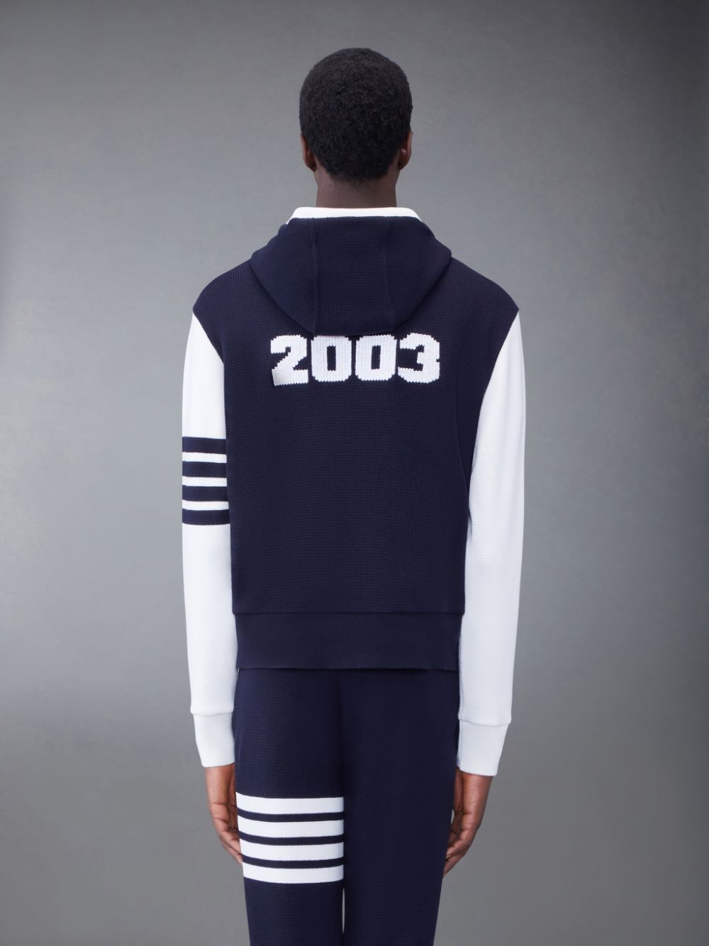 Thom Browne CASHMERE WAFFLE 2003 4-BAR メンズ パーカー 青 | UCK63M12990