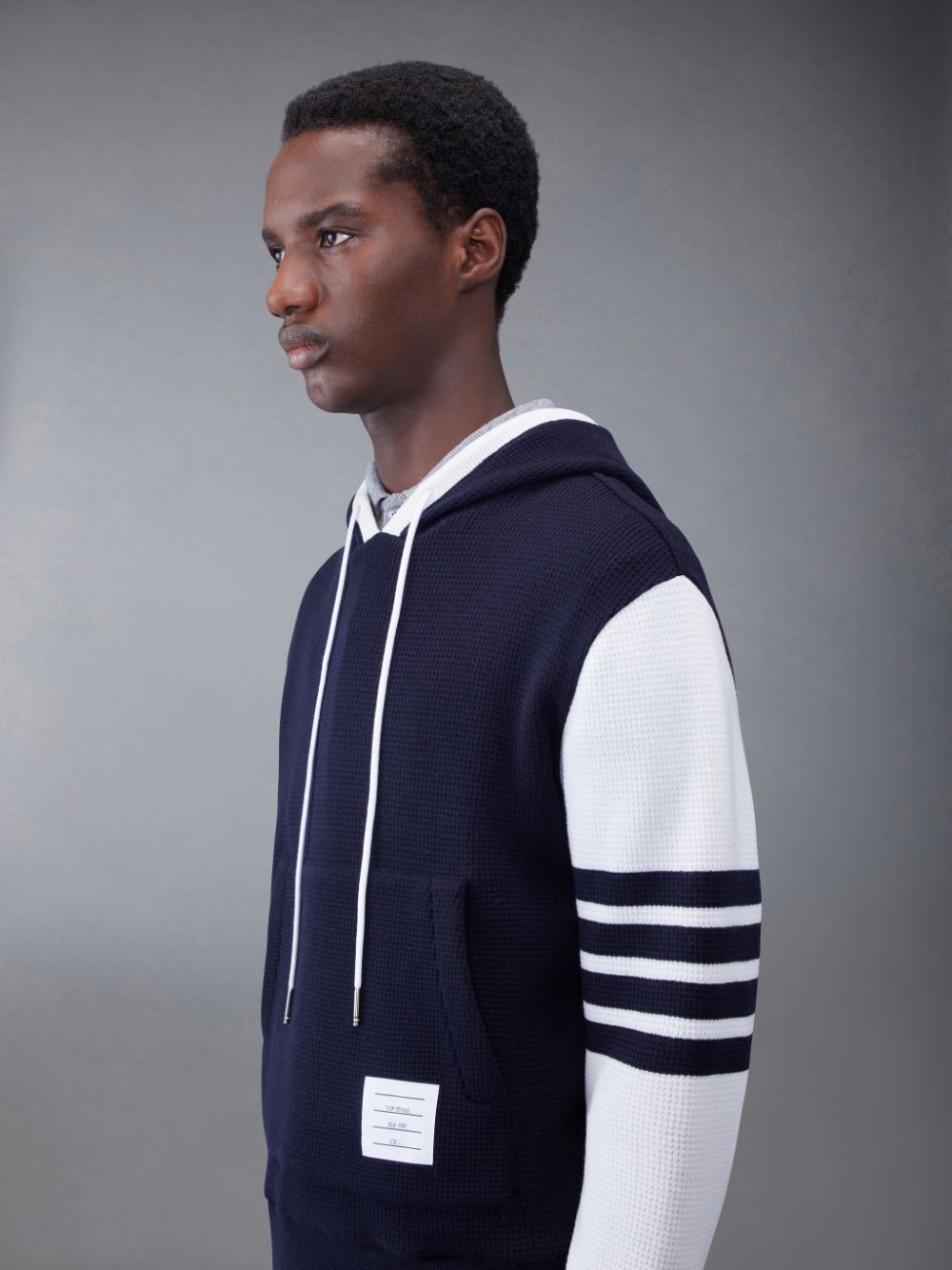 Thom Browne CASHMERE WAFFLE 2003 4-BAR メンズ パーカー 青 | UCK63M12990