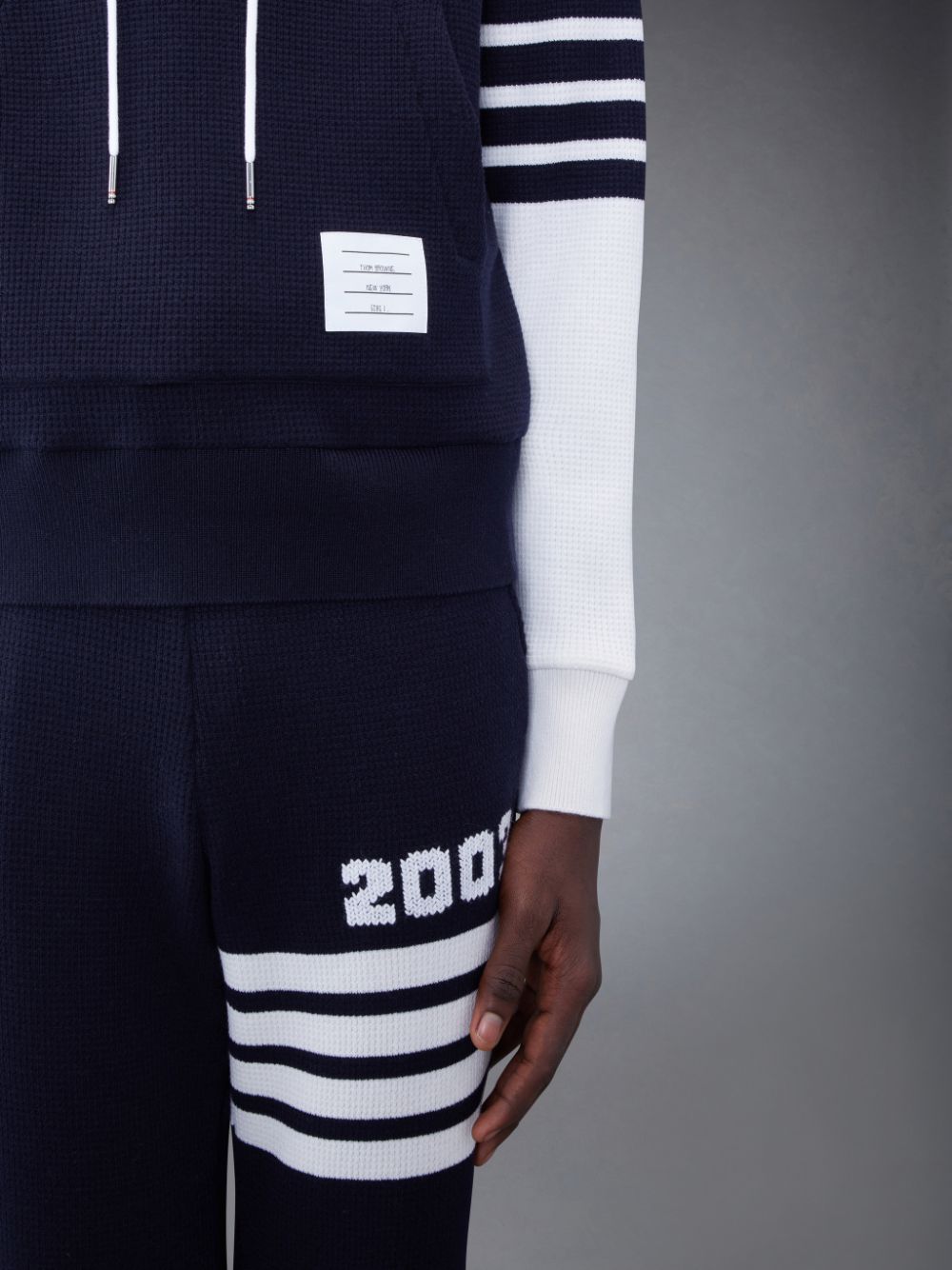 Thom Browne CASHMERE WAFFLE 2003 4-BAR メンズ パーカー 青 | UCK63M12990