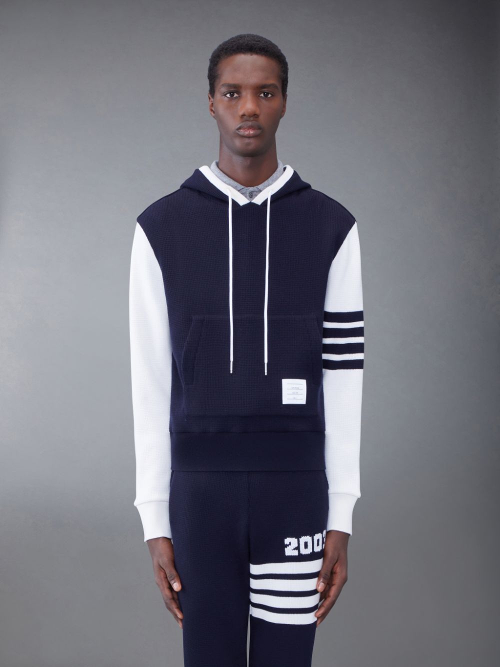 Thom Browne CASHMERE WAFFLE 2003 4-BAR メンズ パーカー 青 | UCK63M12990