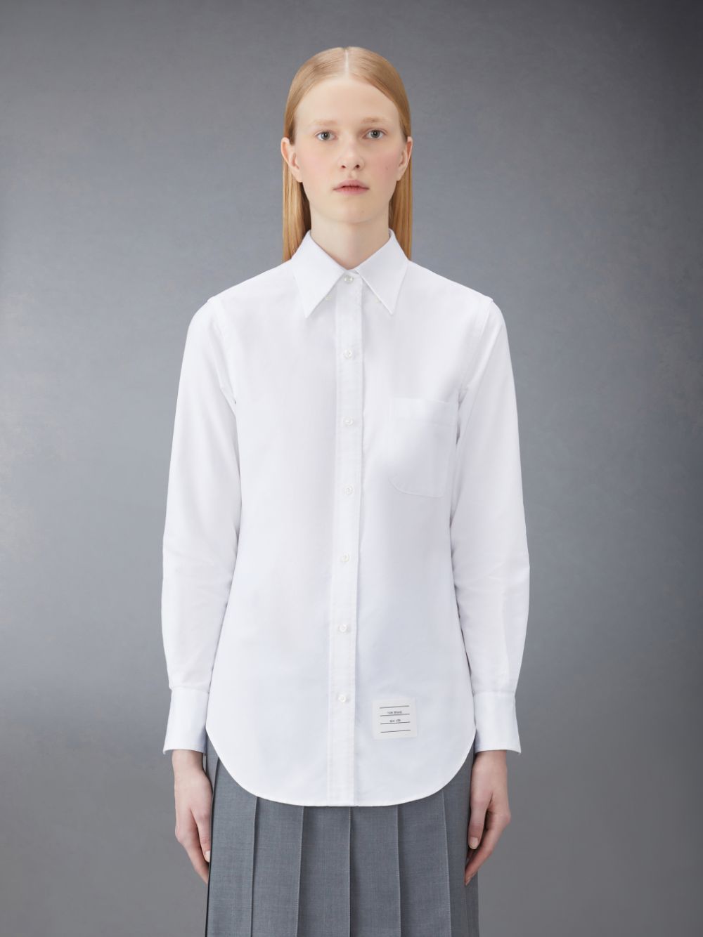 Thom Browne CLASSIC LONG SLEEVE BUTTON DOWN POINT COLLAR IN OXFORD レディース シャツ 白 | QSM30Y27616