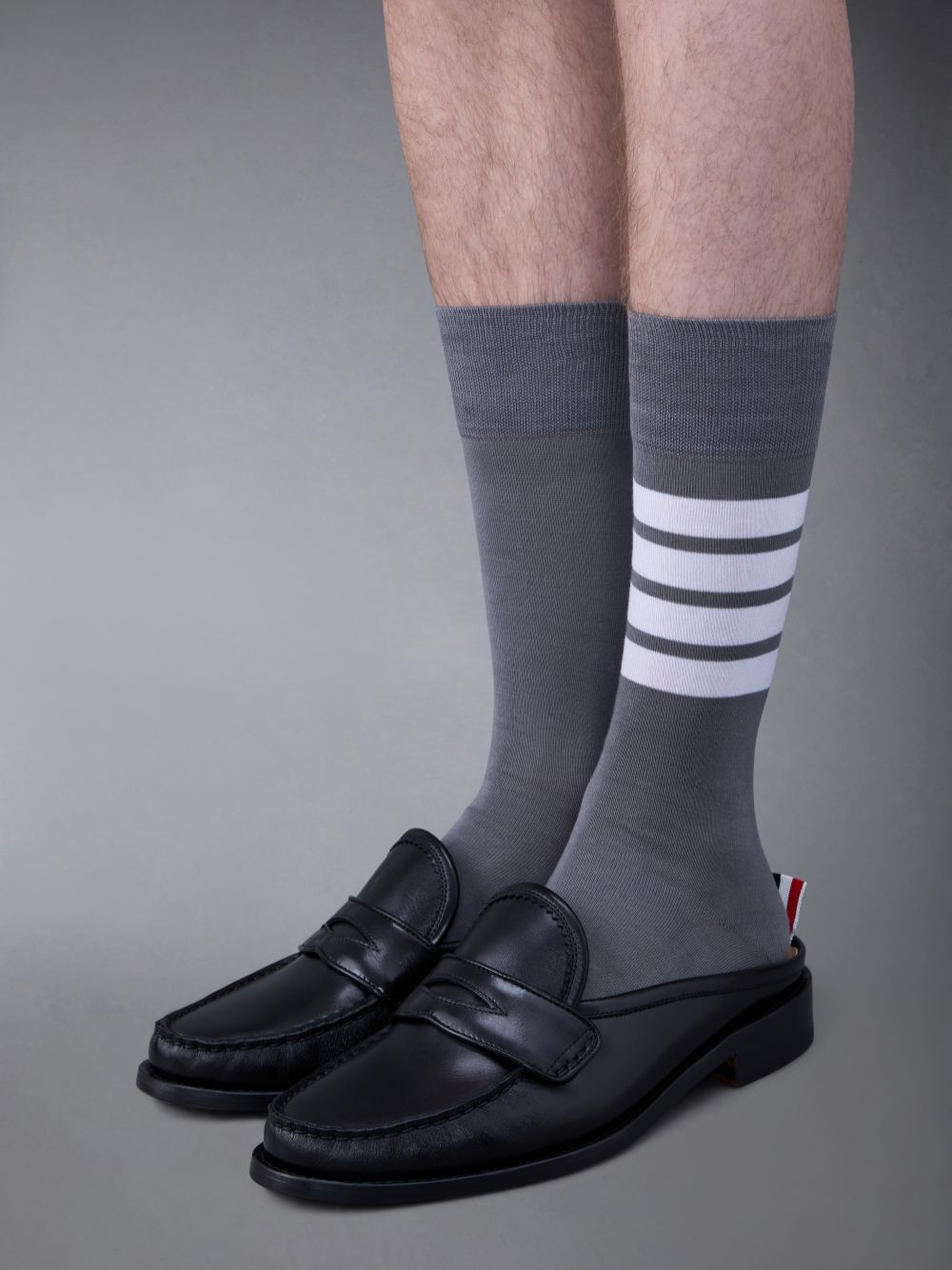 Thom Browne Calf Flexible Leather Sole Pleated Penny メンズ ローファー 黒 | XUV06U23717