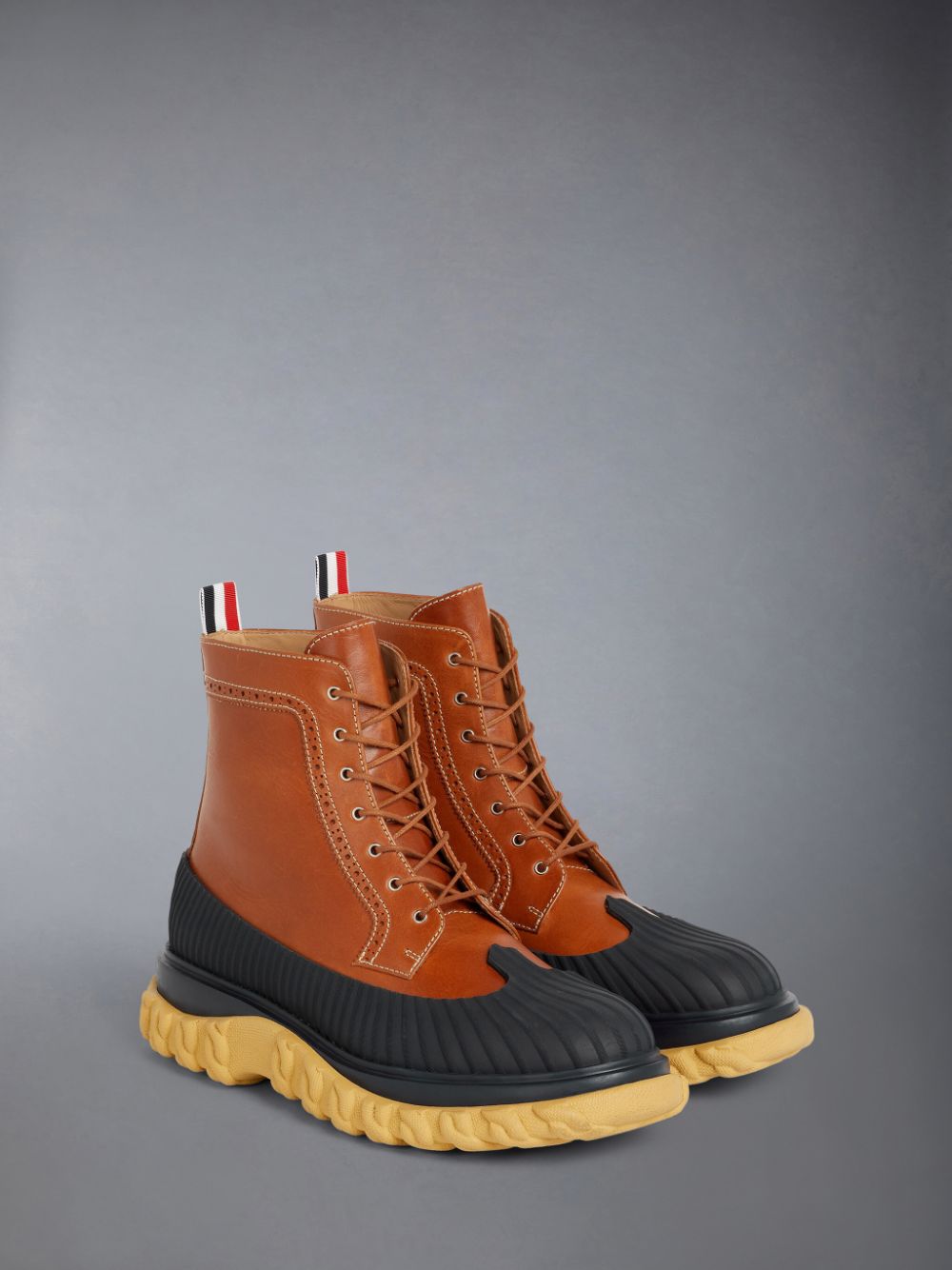 Thom Browne Camel Calf Leather Rubber Sole Longwing Duck レディース ブーツ ブラウン | YWK60Q27528