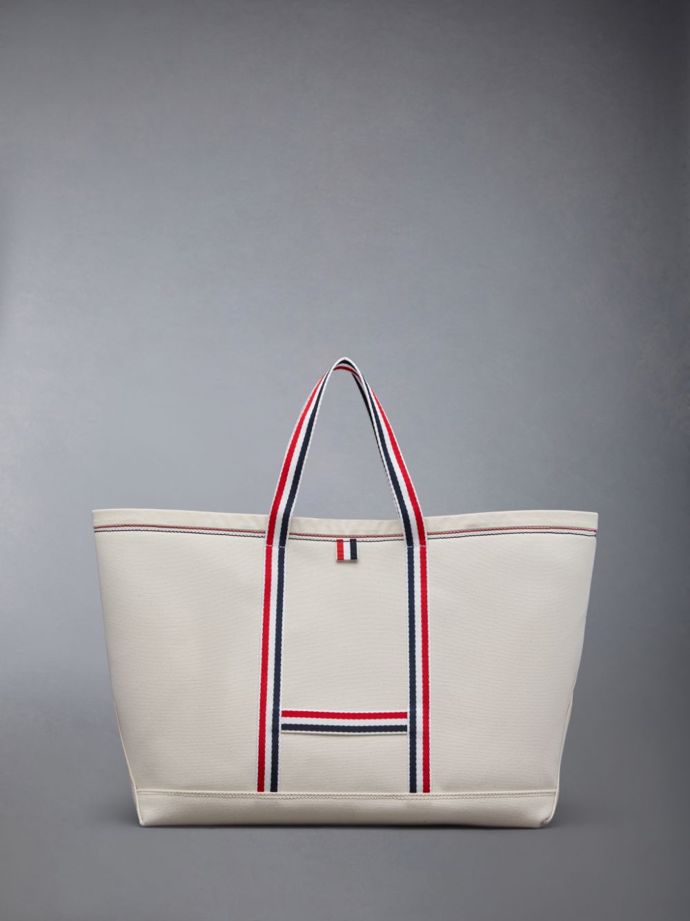 Thom Browne Canvas Stripe Medium Tool メンズ トートバッグ 白 | FQE74K06632