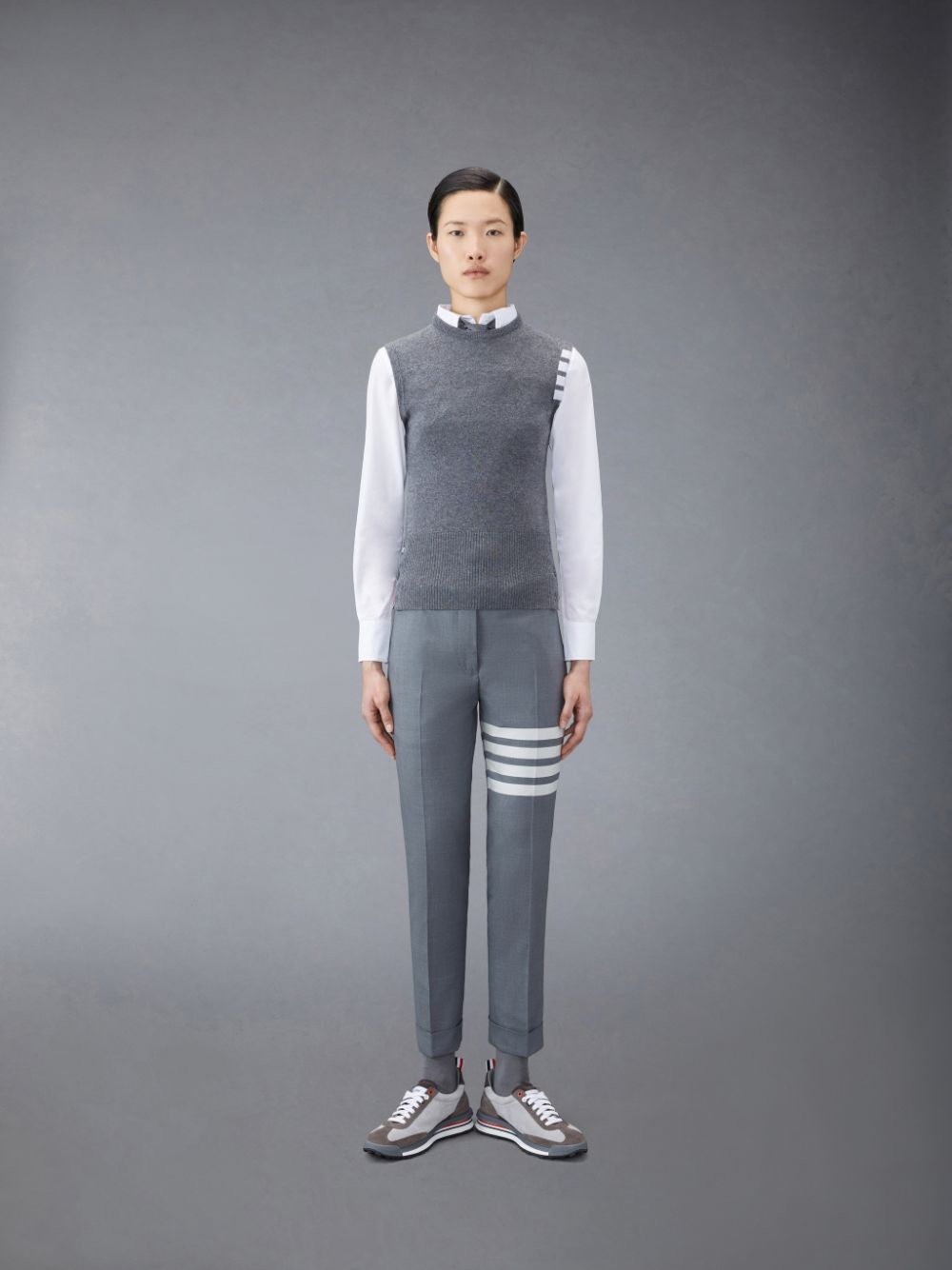 Thom Browne Cashmere 4-Bar Classic Shell Top レディース ベスト グレー | VVG91Z12662