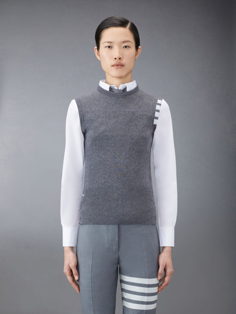 Thom Browne Cashmere 4-Bar Classic Shell Top レディース ベスト グレー | VVG91Z12662