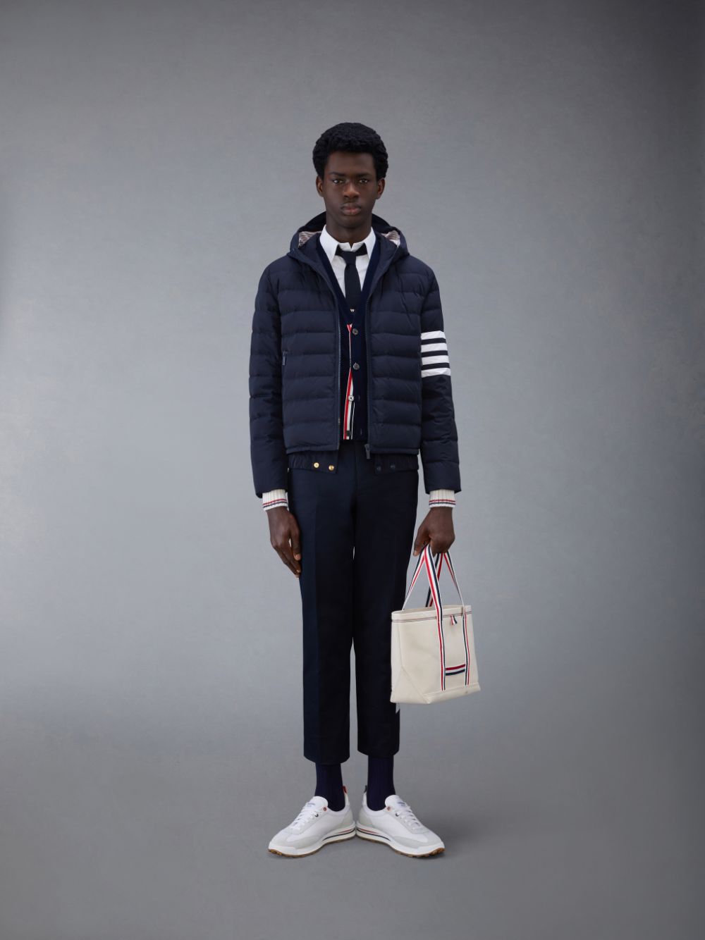 Thom Browne Cashmere 4-Bar Classic V-Neck メンズ カーディガン 青 | CVO85S34565